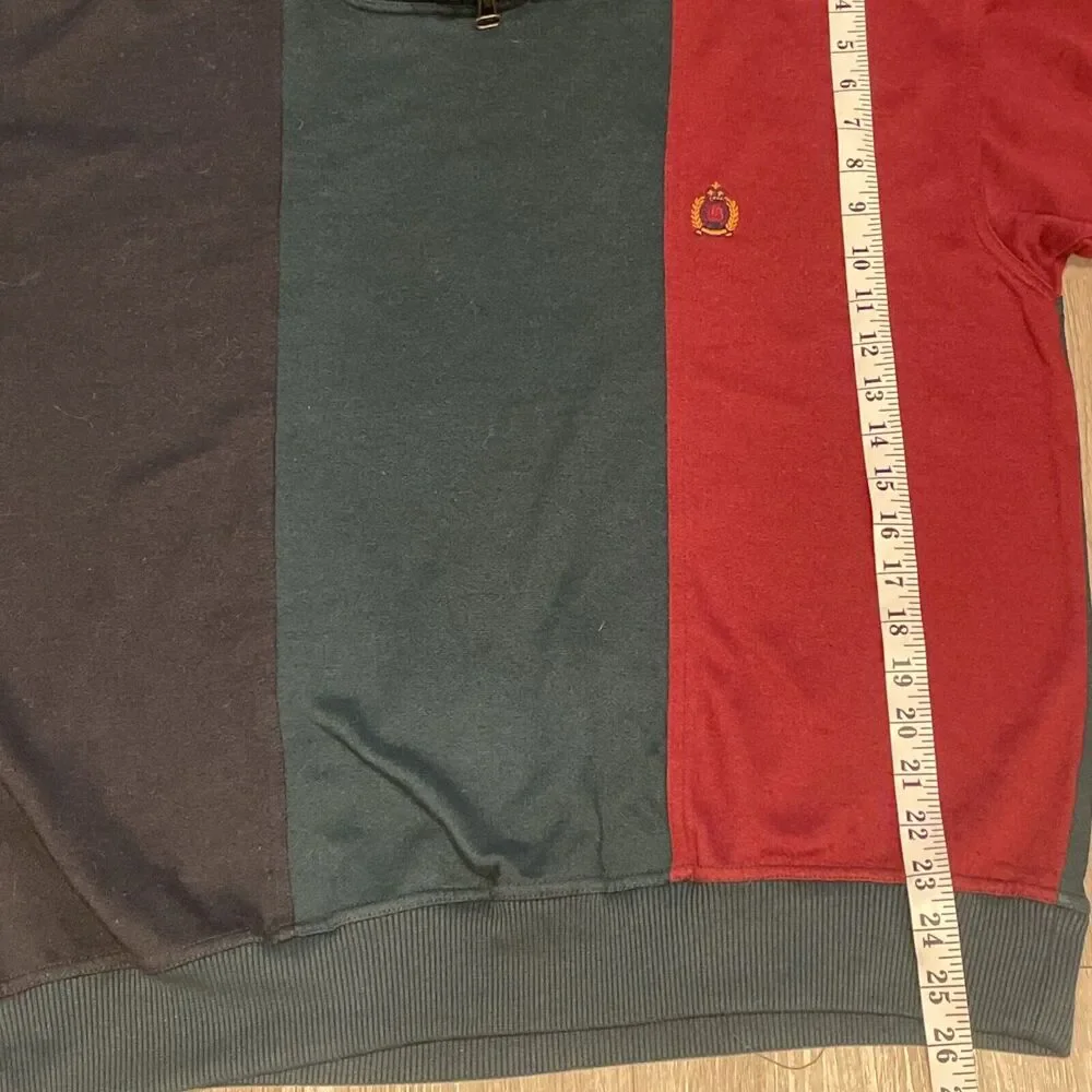 Vintage Mens Sweater L Preppy Sweatershirt 90's Colorblock Classic Pullover